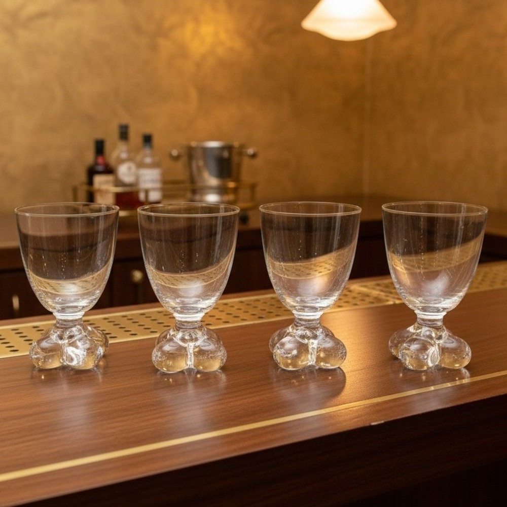 Tiffin Franciscan Du Jour‎ Water Goblets, Set of 4, Vintage Replacement Barware